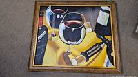 Full view of framed painting showing entire composition