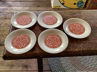 Five Seville bread plates top view