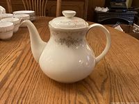 Side view of Royal Doulton Diana teapot with lid on