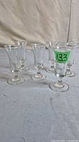 front angled view of all six glasses