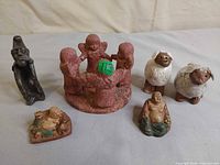 Group shot showing all six figurines