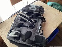 Back view showing padded back panels and shoulder straps
