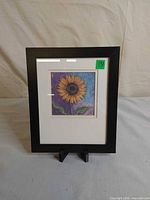 Front view of framed sunflower print