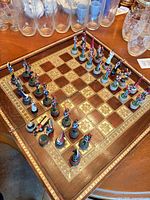 Full view of board and pieces in play position