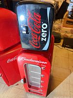 Front view of both Coca-Cola Zero and Budweiser mini fridges