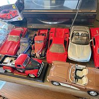 All eight diecast model cars in one shot including boxed Ferrari F40 and various loose vehicles