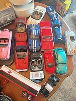 All vehicles grouped on tabletop