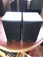 Both Polk Audio bookshelf speakers front view