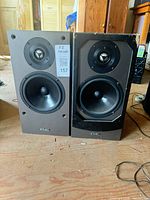 Front view of both PMC speakers side by side