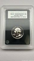 INB slab front showing certified 1961-P Washington Quarter PR70 Full Strike