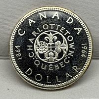 Reverse side showing Charlottetown-Quebec Centennial design