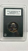 Slabbed 1976-S Washington quarter showing certification label