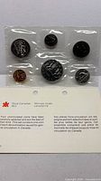 Front view of sealed six-coin 1980 Canadian proof-like set with information card