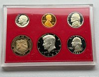 Obverse of six-piece 1982-S proof set in red holder