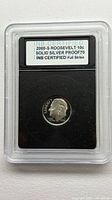 Obverse of 2000-S Roosevelt dime in INB slab showing certification label