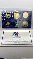 Front view of sealed 2005 State Quarters Proof Set and Certificate of Authenticity