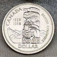 Full reverse showing totem pole, legends and date