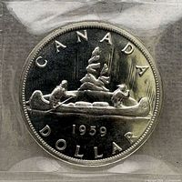 Reverse of 1959 Voyageur silver dollar