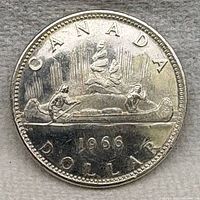 Reverse of 1966 Canadian Voyageur silver dollar