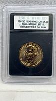 Front view of INB-slabbed 2007-D George Washington Presidential $1 Coin MS70