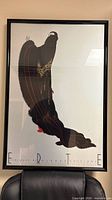 Full view of framed "Soirée" serigraph poster by Erté