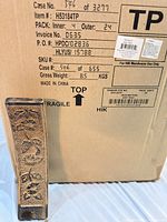 Master carton with item code H53184TP and one incense burner showing design and finish