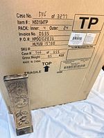 Master shipping case showing item code, quantity 24, weight