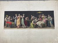 Close view of full hand-coloured engraving on sheet