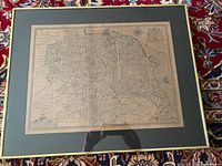 Full view of framed John Speed Yorkshire map