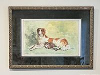 Full view of framed artwork on wall