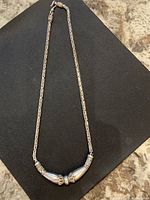 Full view of sterling silver rounded Byzantine necklace