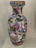 Full view of floral porcelain vase