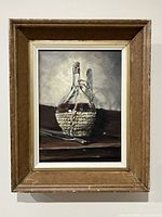 Close-up of framed still life painting