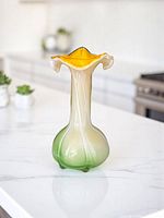 Full view of vase showing color gradient and shape