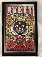 Framed Avett Brothers Edgefield show poster front view