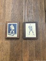 Both plaques front view side by side on wood floor