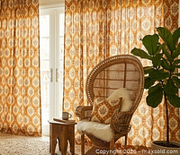 Panels hung to show full length and pattern