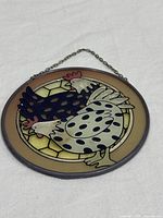 Front view of stained glass panel lying flat