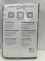 Front of packaged CUCRAF curtain panel showing marketing information