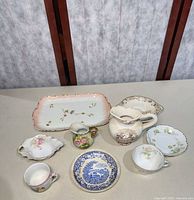 Group shot of all nine porcelain items