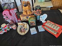 Overall view of all holiday items on table