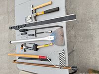 all tools arranged on table