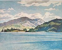 Full artwork area showing colour landscape image