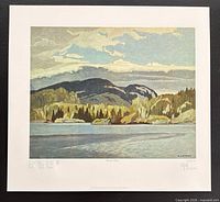 Front view of Casson Lake lithograph showing image, title, initials, edition details