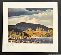 Full view of unframed lithograph with border visible