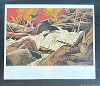 Full view of unframed lithograph with border