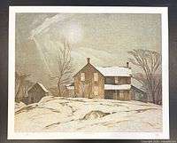 Full view of unframed lithograph with margins visible