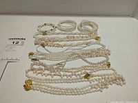 All necklaces and bracelets laid out for overview