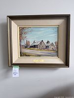 Frontal view of framed Robert Hyndman oil painting