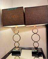 Both lamps side by side showing overall design and shades